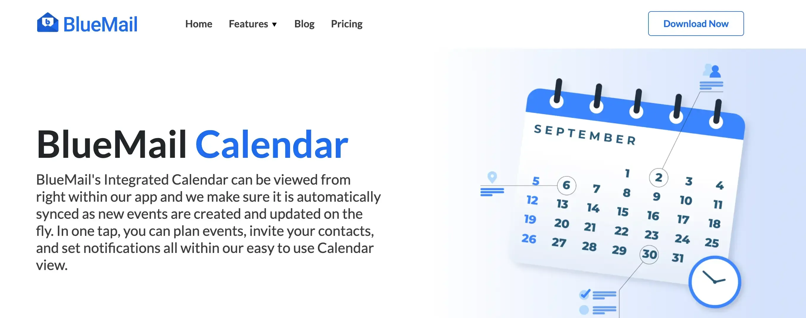 BlueMail calendar app BlueMail calendar app