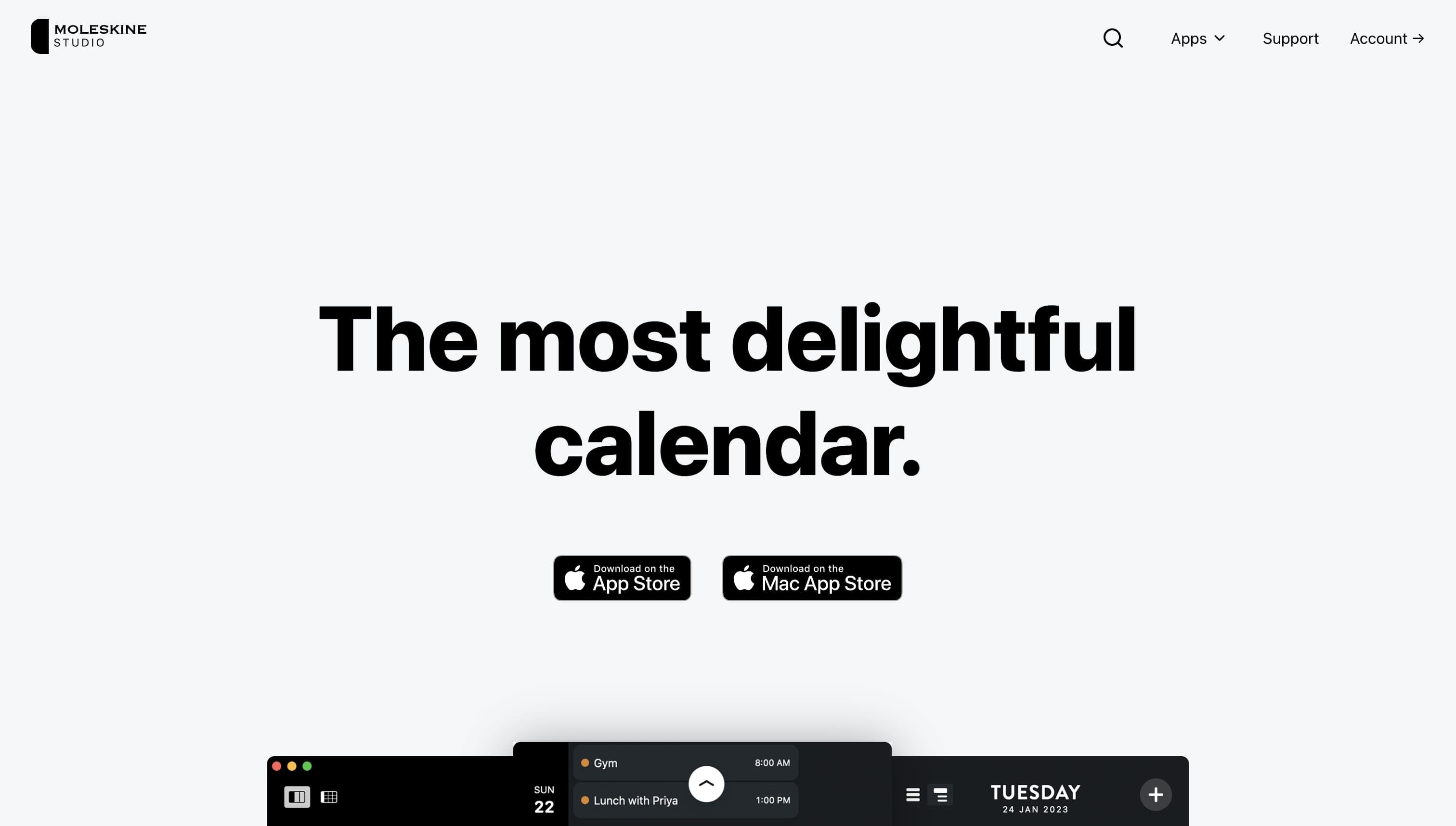 The Timepage landing page