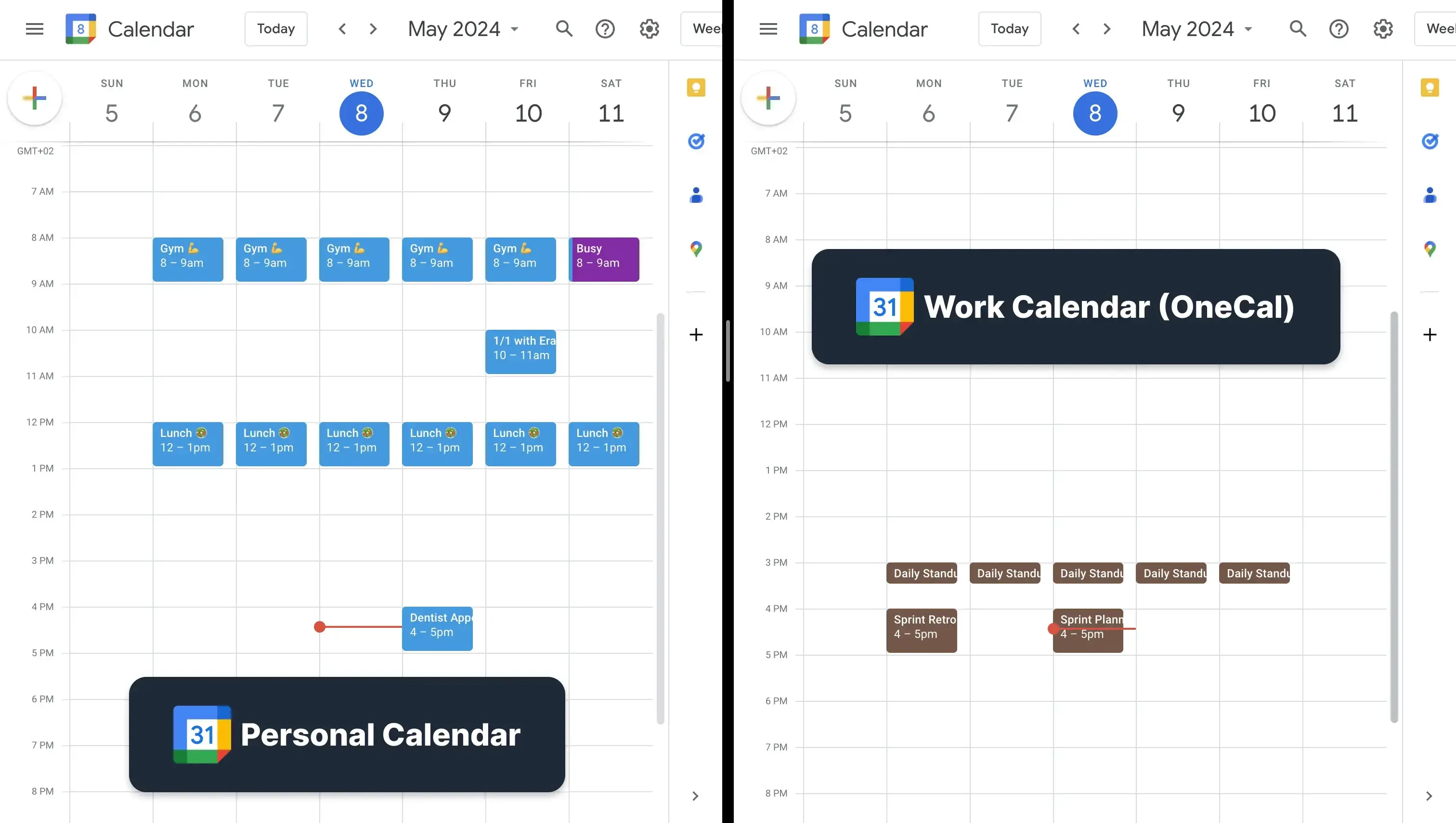 Managing two Google Calendars Managing two Google Calendars