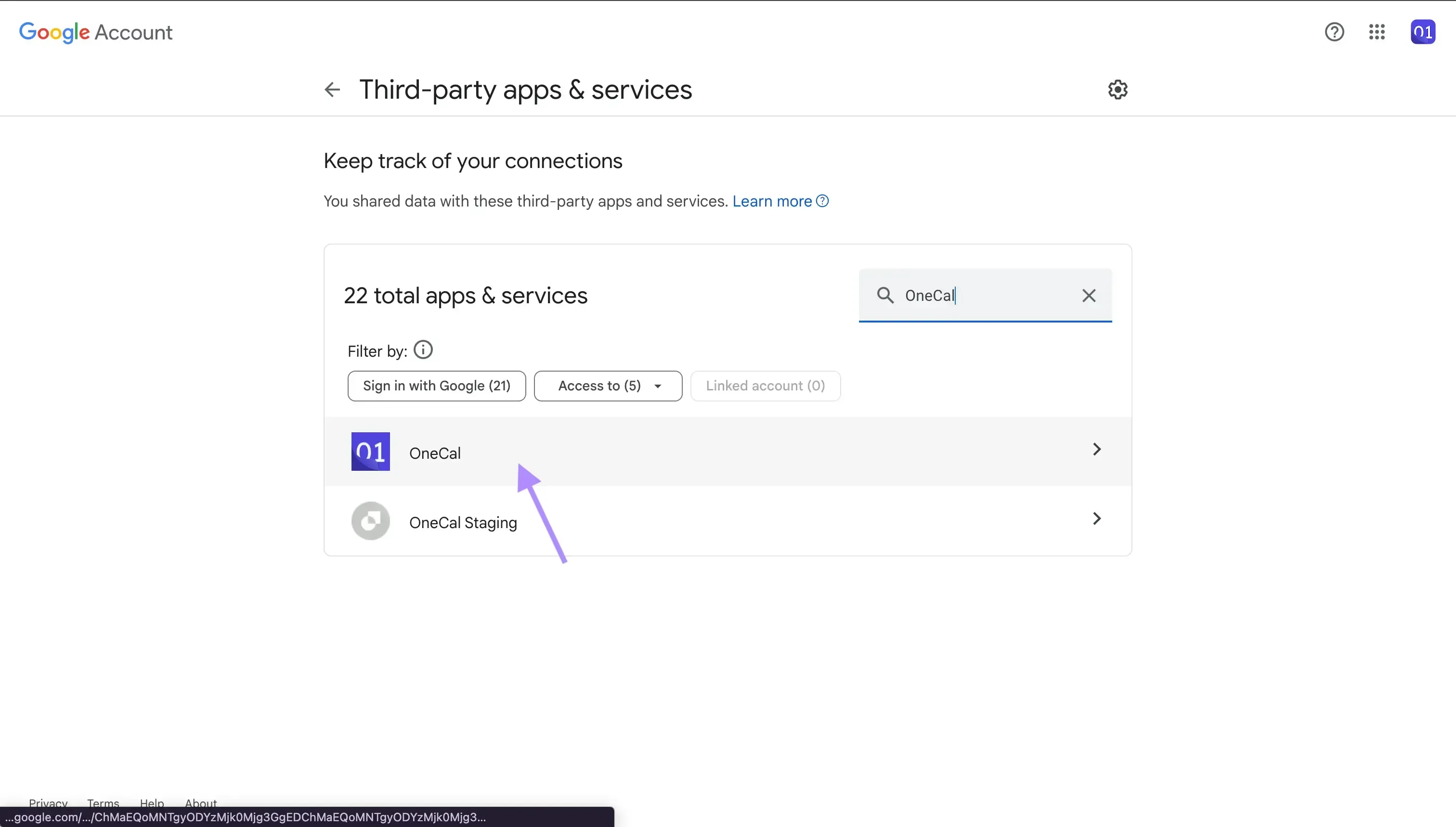 Google Account - Click the third-party app you want to revoke access to Google Account - Click the third-party app you want to revoke access to